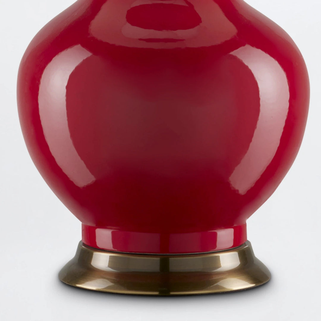 Lilou 1 Table Lamp - Red & Antique Brass