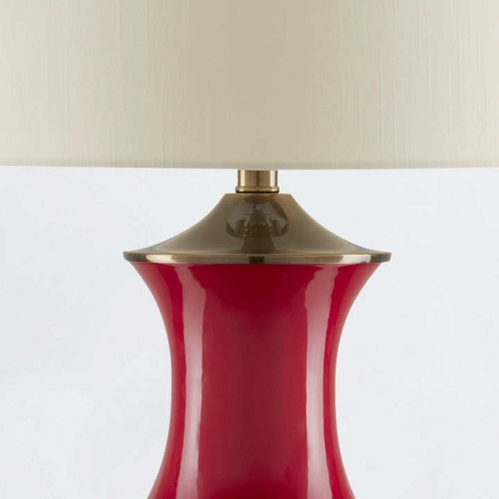 Lilou 1 Table Lamp - Red & Antique Brass