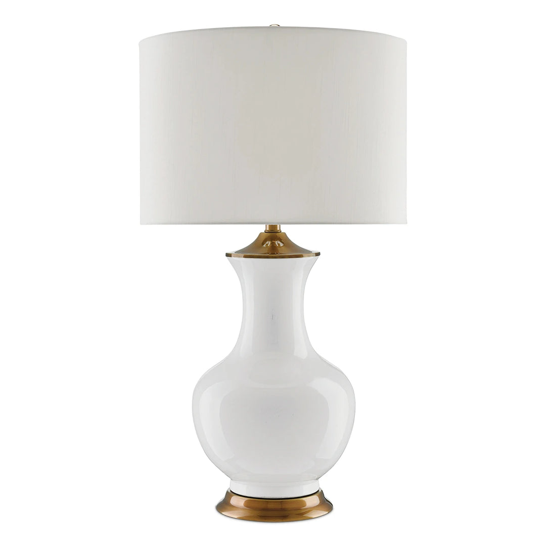 Lilou 1 Table Lamp - White & Antique Brass
