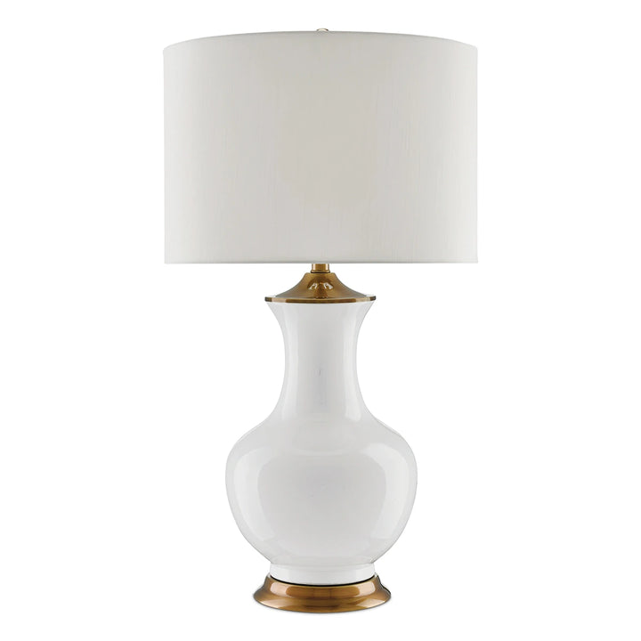 Lilou 1 Table Lamp - White & Antique Brass