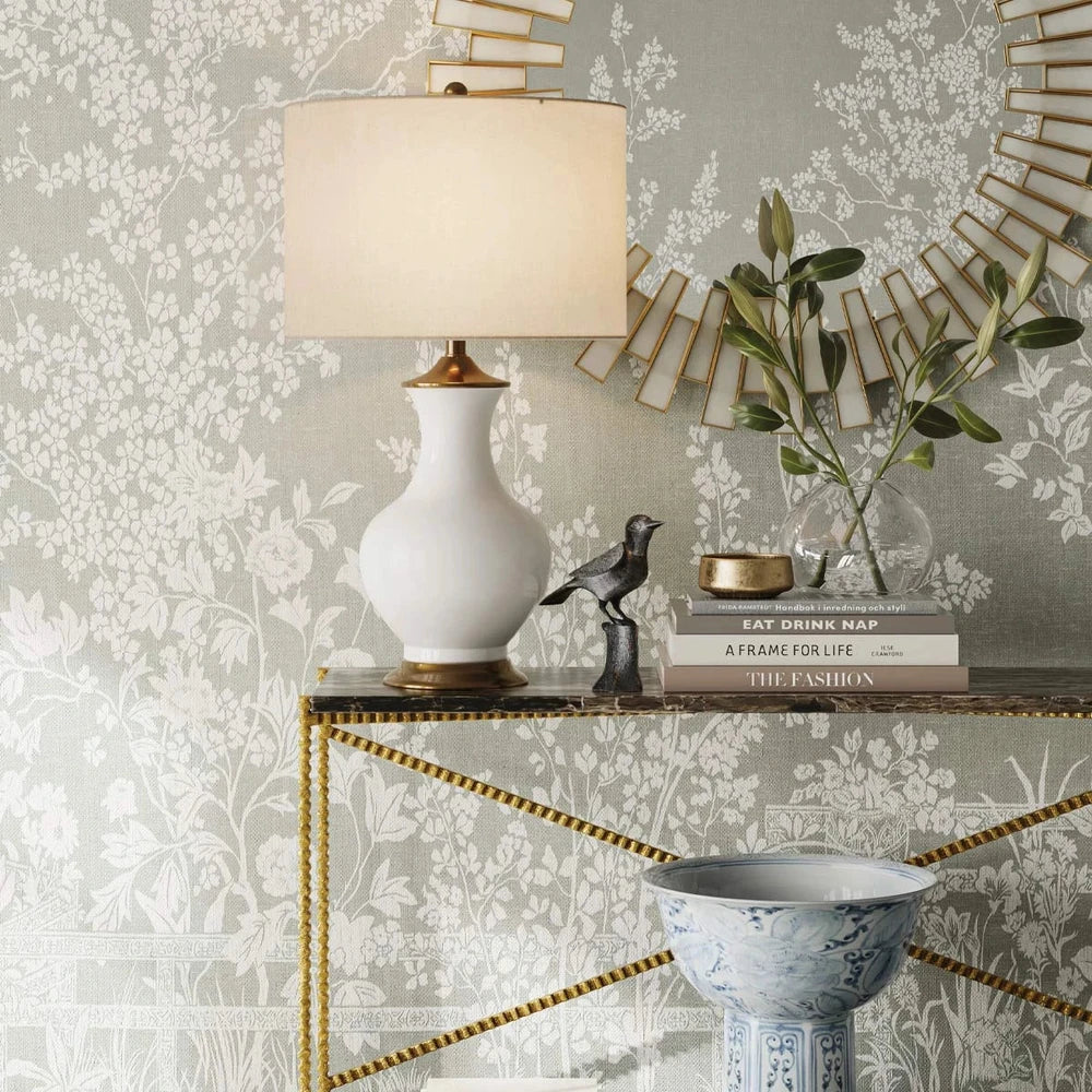 Lilou 1 Table Lamp - White & Antique Brass