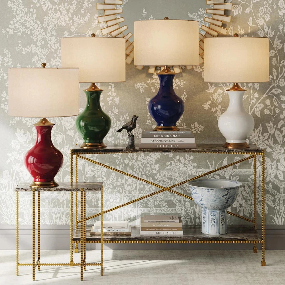 Lilou 1 Table Lamp - White & Antique Brass