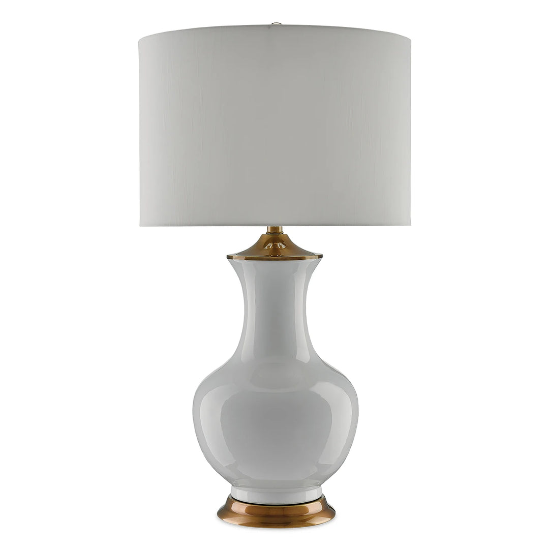 Lilou 1 Table Lamp - White & Antique Brass