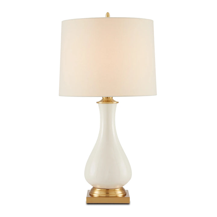 Lynton 1 Table Lamp - Cream Crackle & Brass