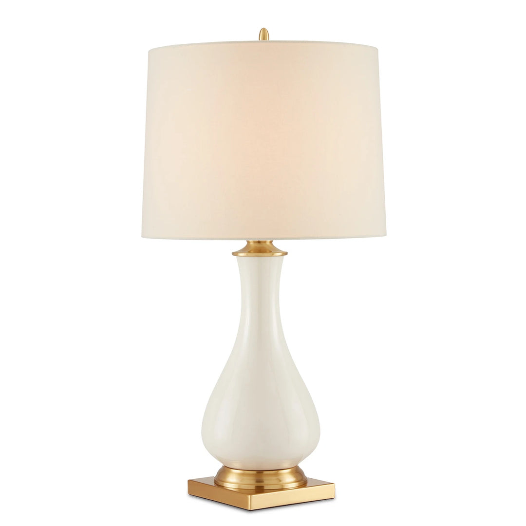 Lynton 1 Table Lamp - Cream Crackle & Brass