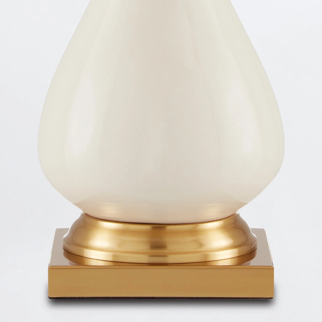 Lynton 1 Table Lamp - Cream Crackle & Brass
