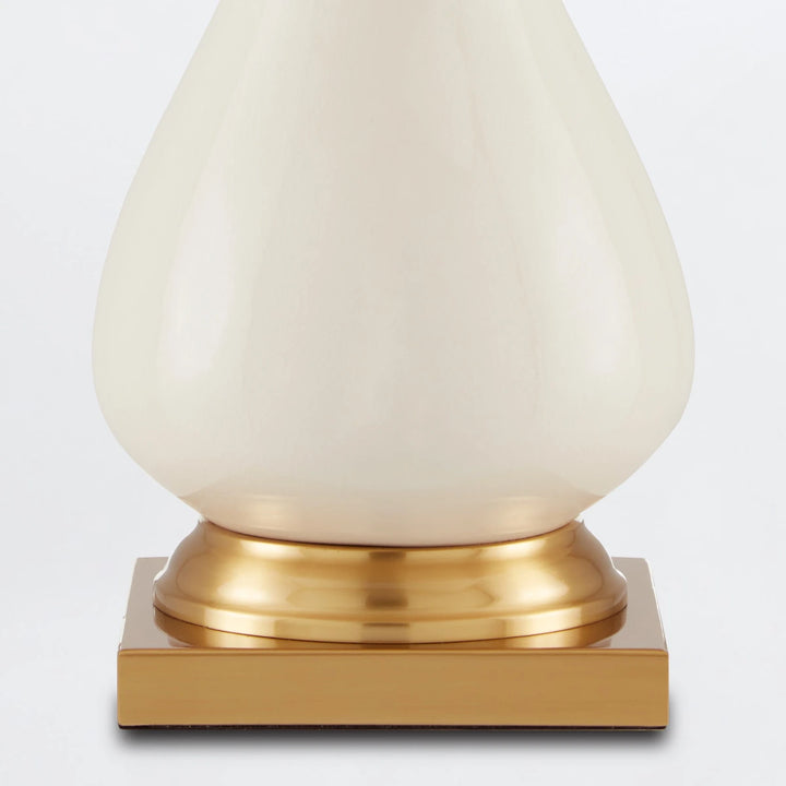 Lynton 1 Table Lamp - Cream Crackle & Brass