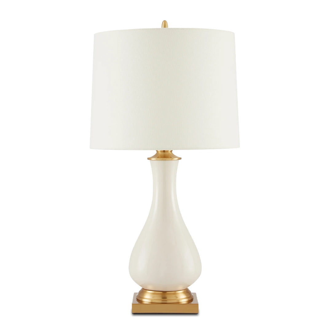 Lynton 1 Table Lamp - Cream Crackle & Brass