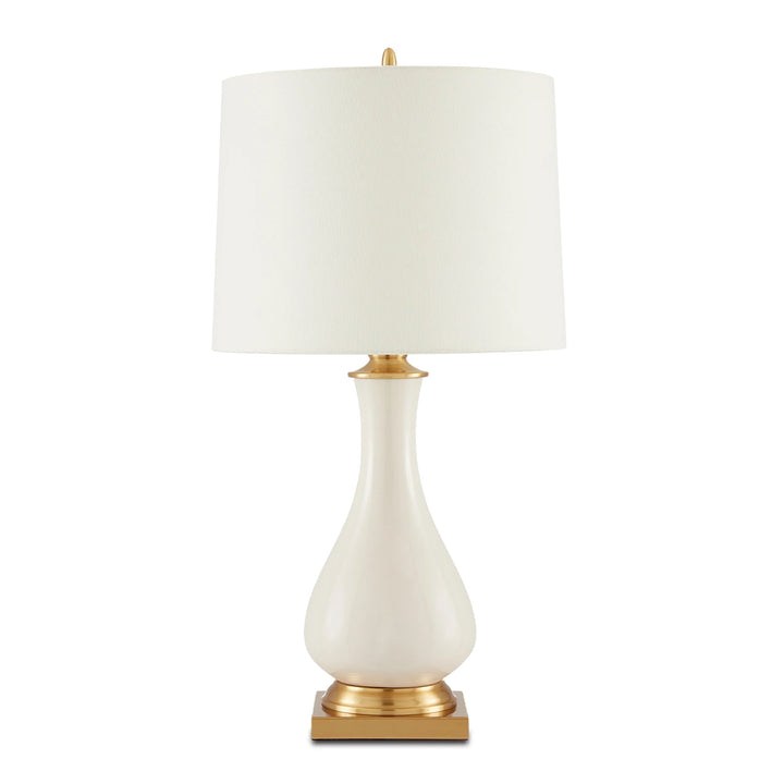 Lynton 1 Table Lamp - Cream Crackle & Brass