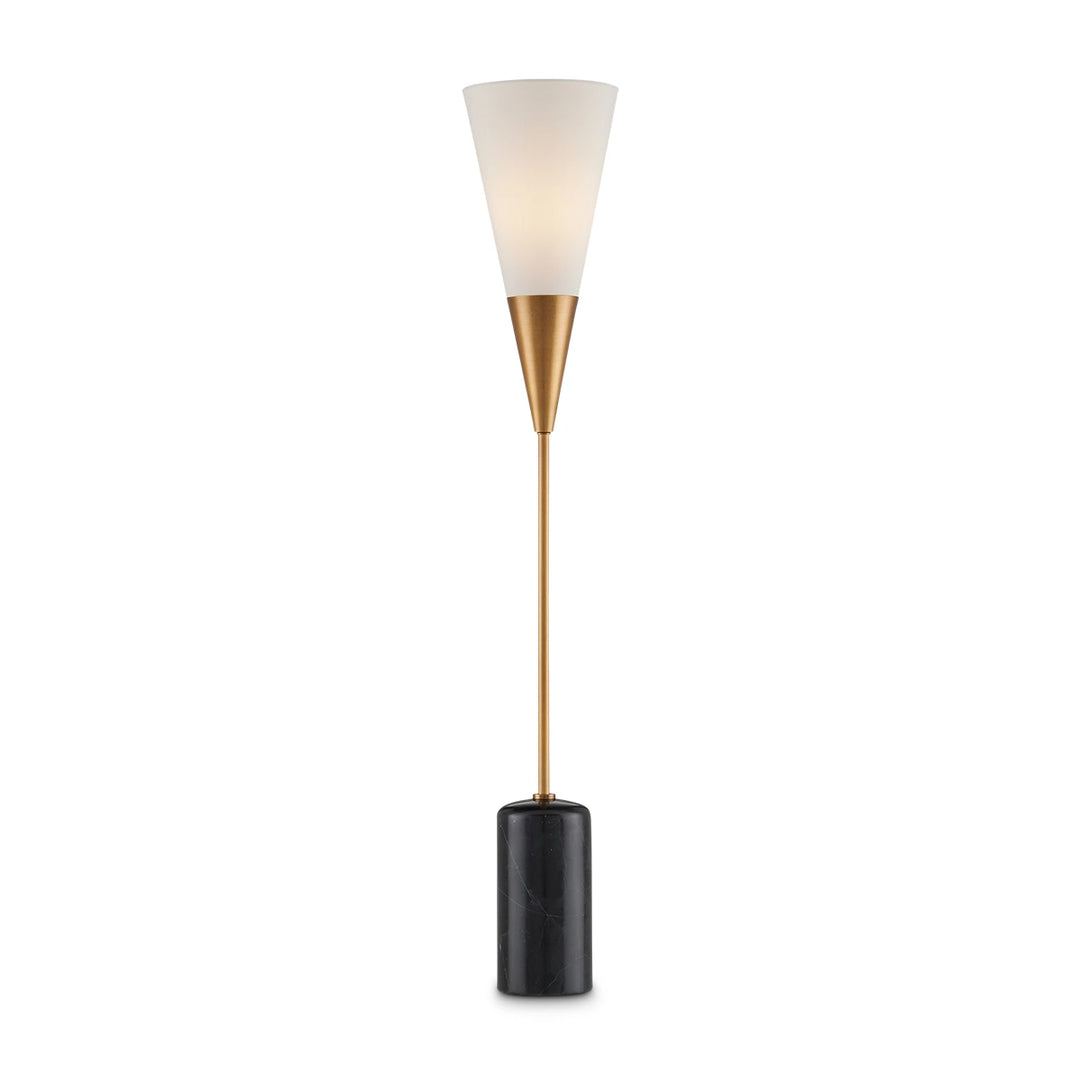 Martini 1 Torchiere Table Lamp - Brushed Brass & Black