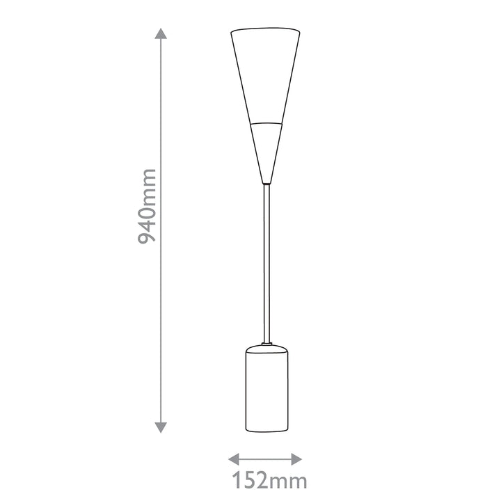 Martini 1 Torchiere Table Lamp - Brushed Brass & Black