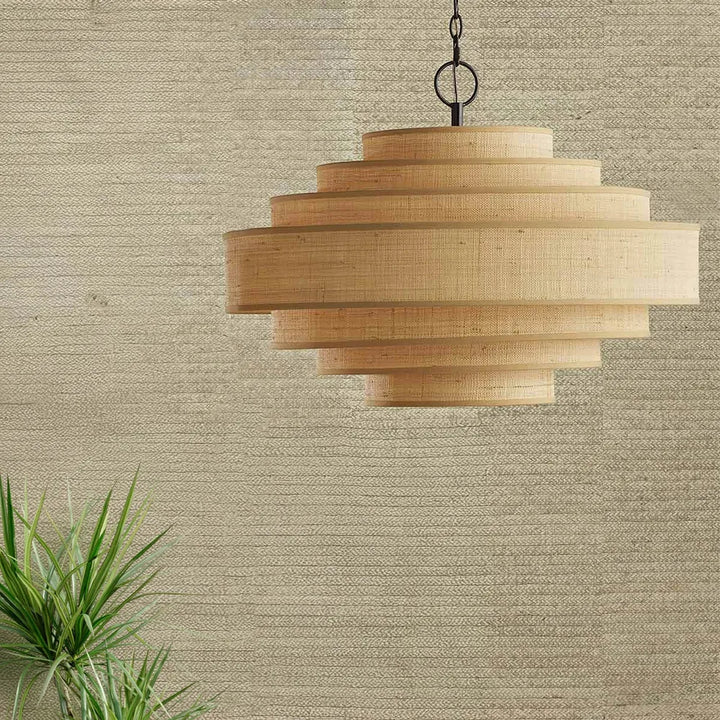 Maura 6 Chandelier - Natural & Satin Black