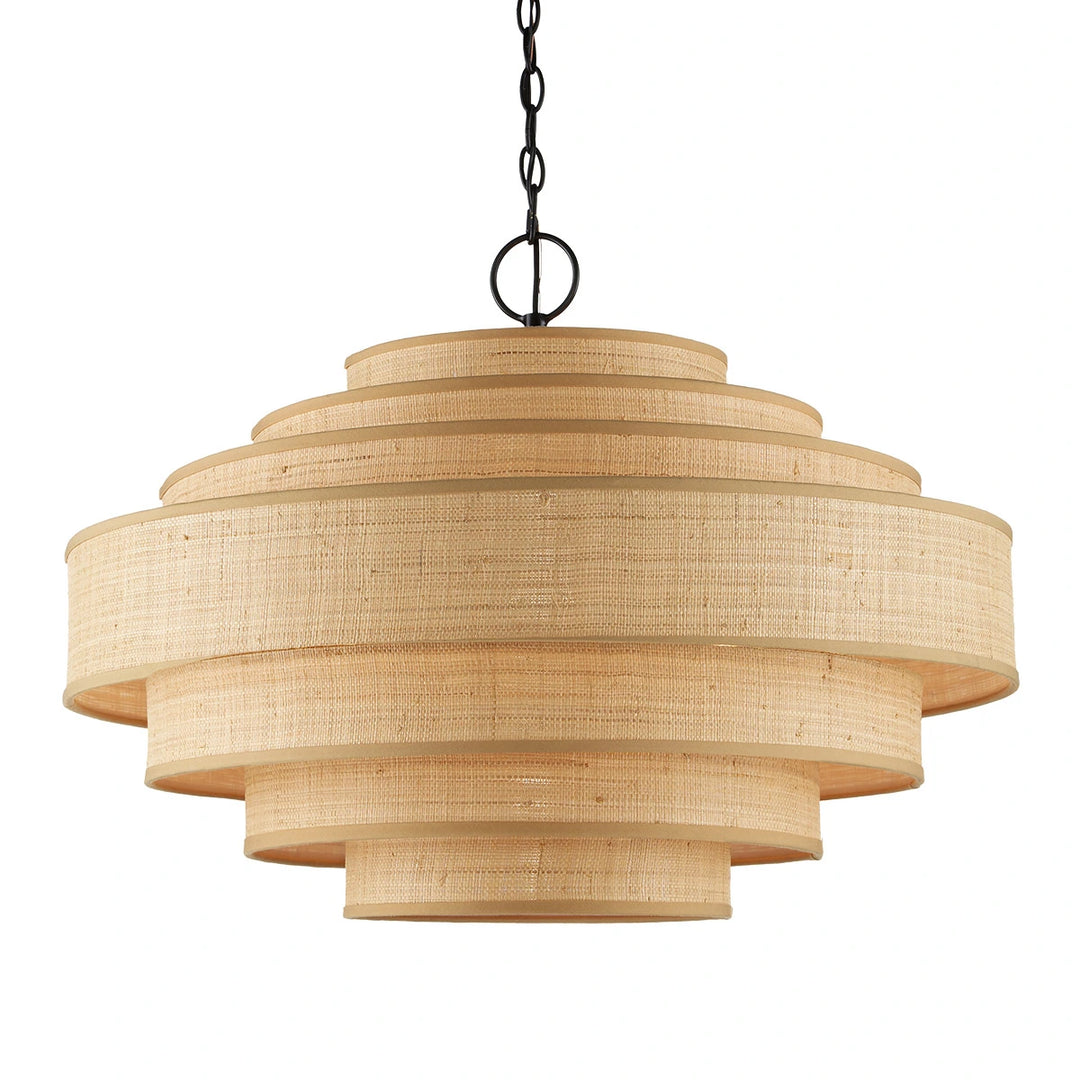 Maura 6 Chandelier - Natural & Satin Black