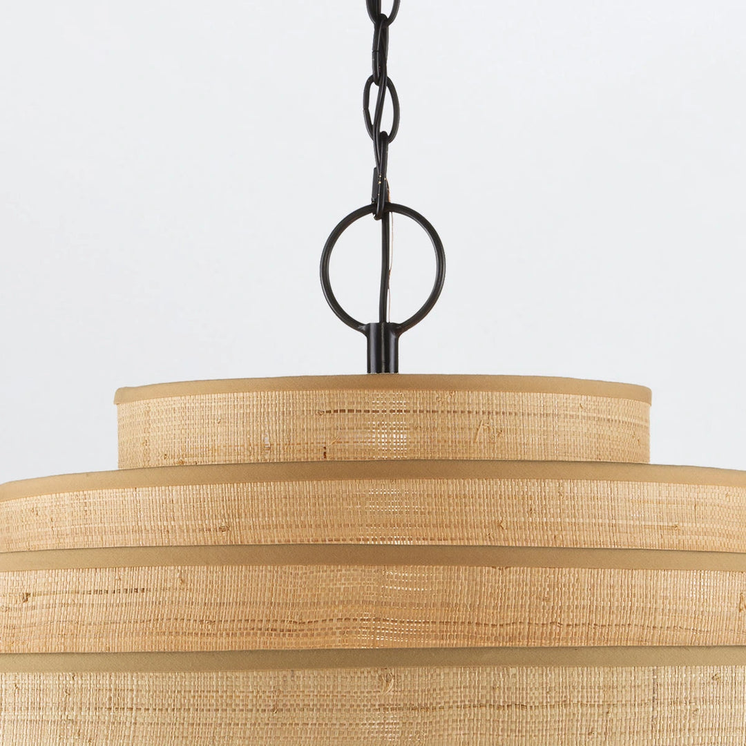 Maura 6 Chandelier - Natural & Satin Black