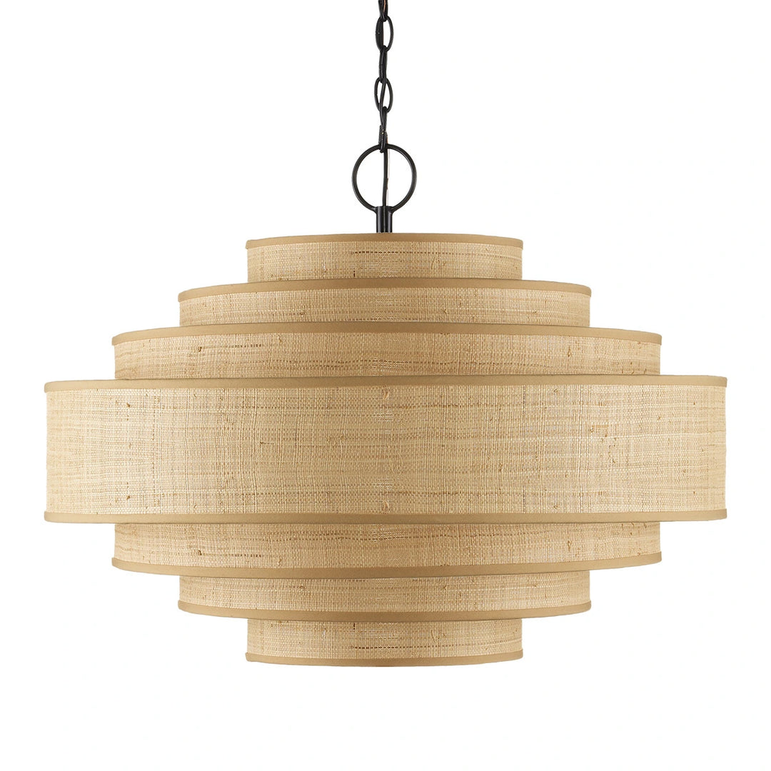 Maura 6 Chandelier - Natural & Satin Black