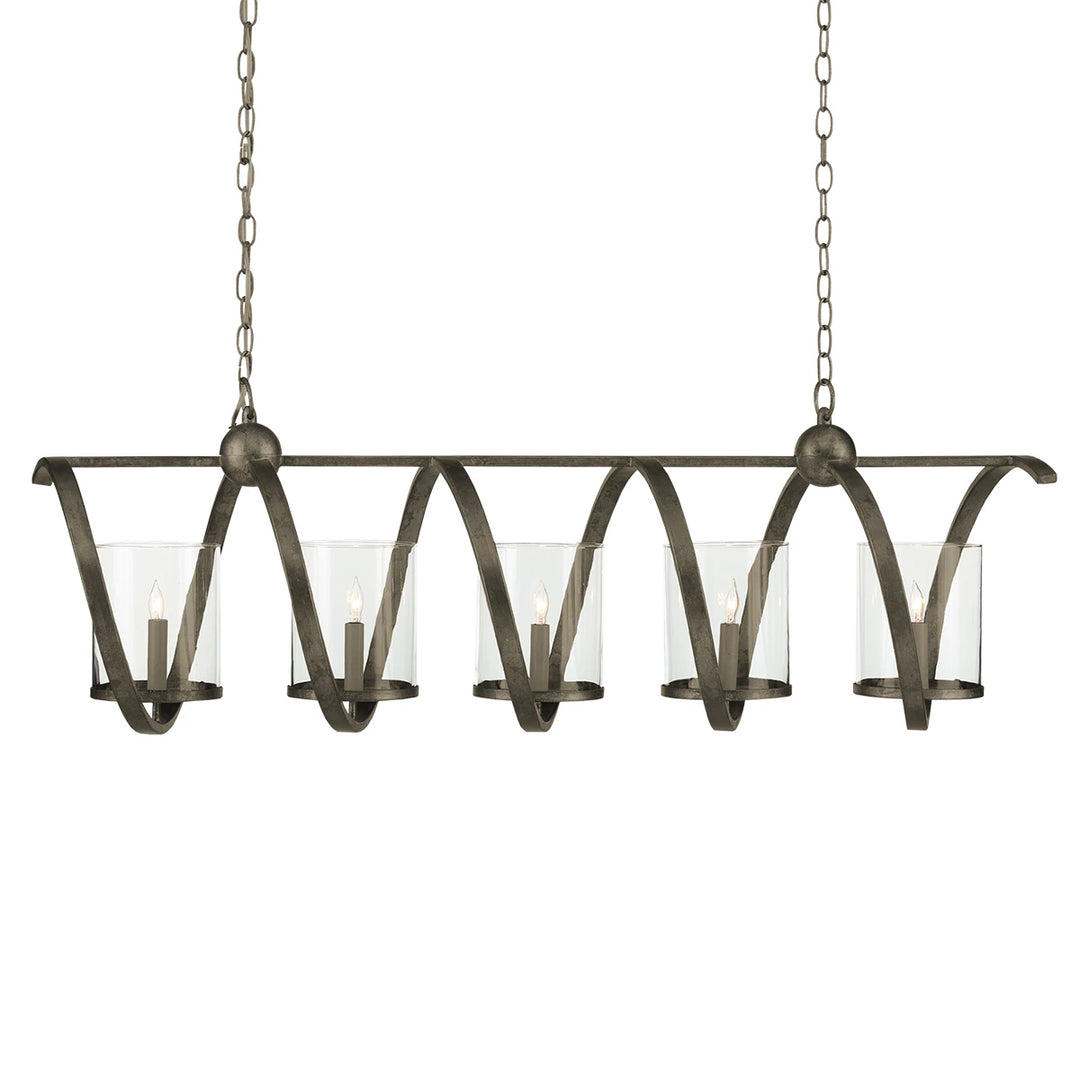 Maximus 5 Medium Chandelier - Pyrite Bronze & Clear