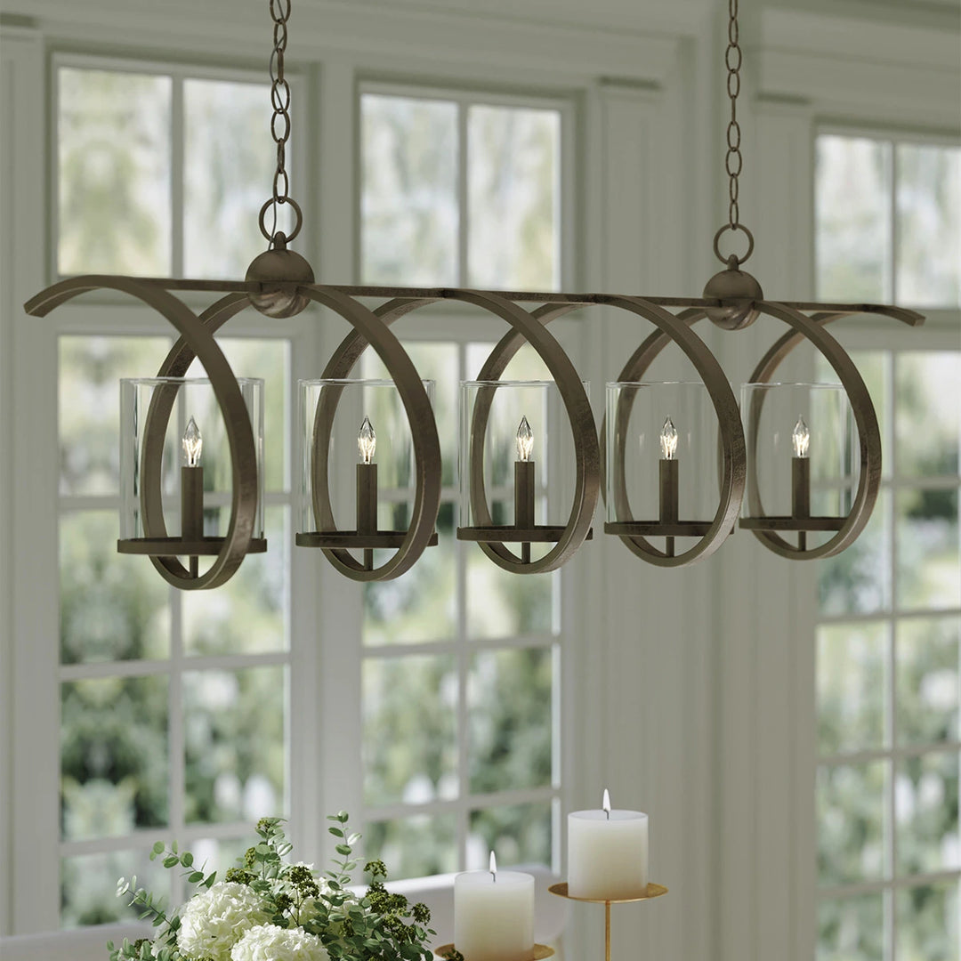 Maximus 5 Medium Chandelier - Pyrite Bronze & Clear