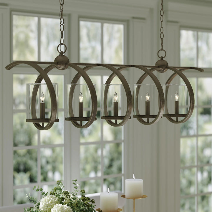 Maximus 5 Medium Chandelier - Pyrite Bronze & Clear