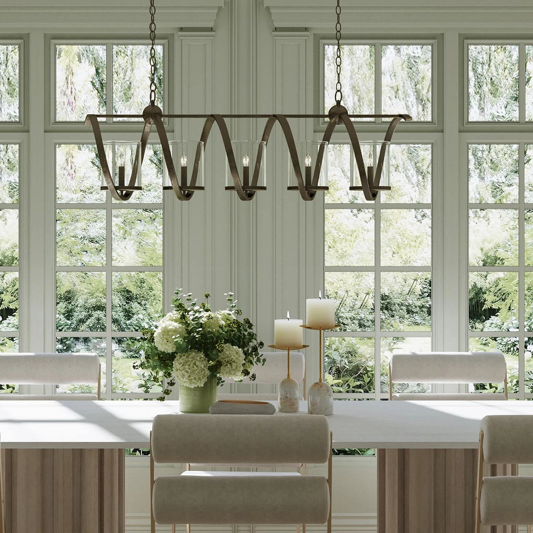 Maximus 5 Medium Chandelier - Pyrite Bronze & Clear