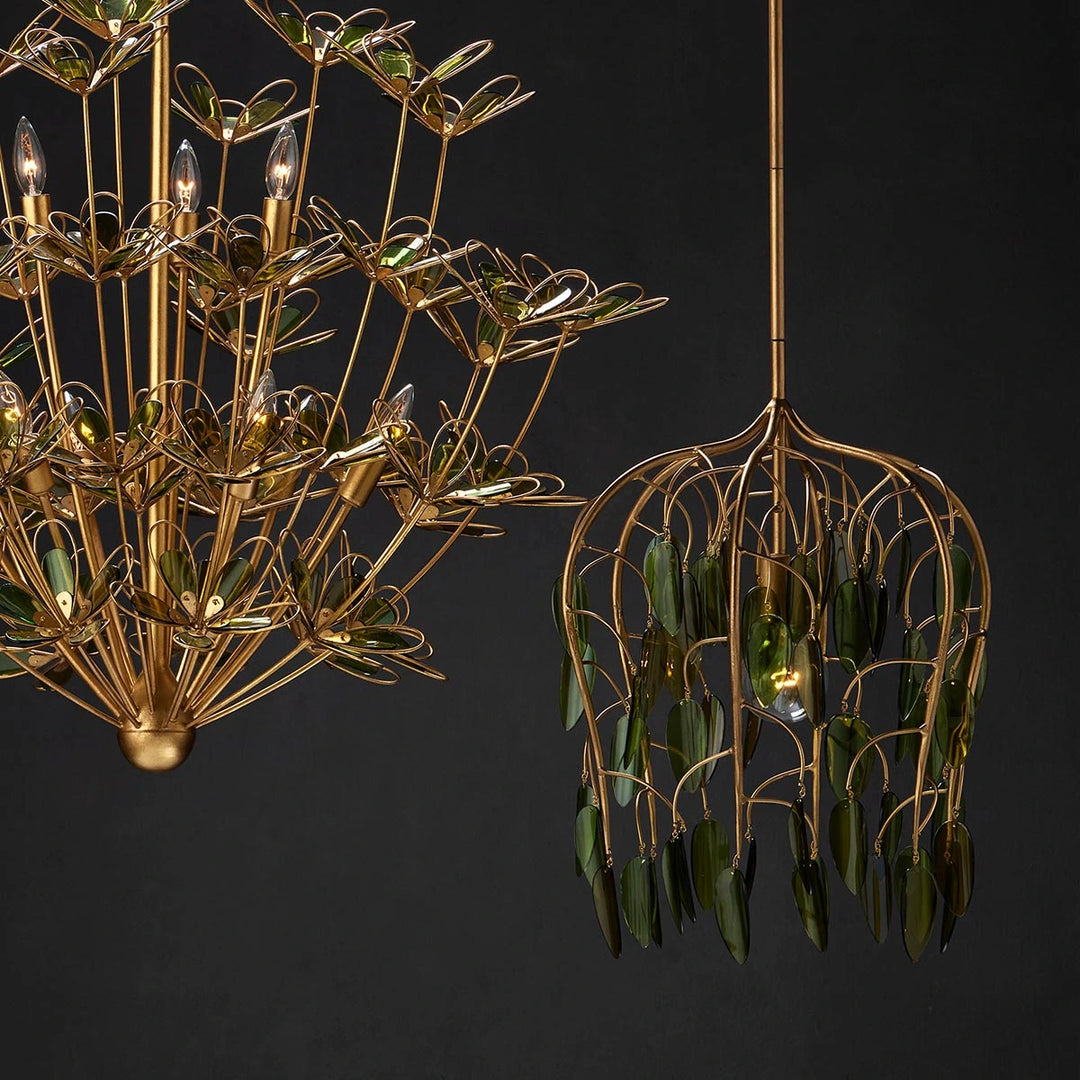 Midsummer 1 Pendant - Brass & Green