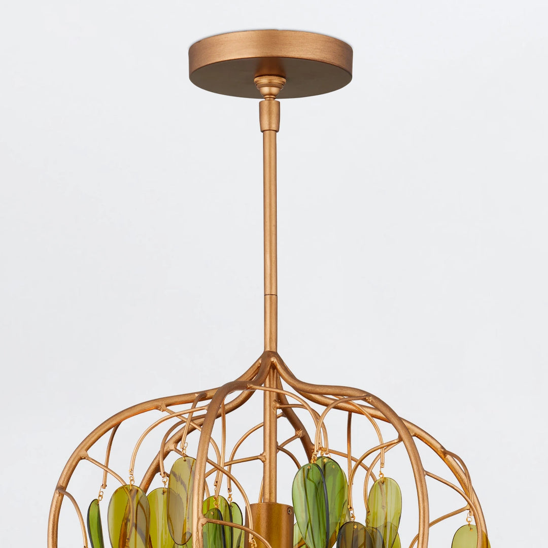 Midsummer 1 Pendant - Brass & Green