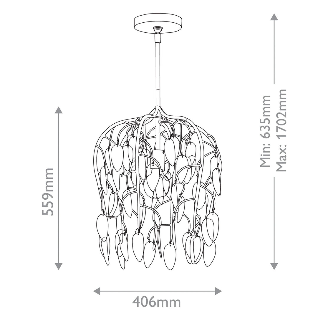 Midsummer 1 Pendant - Brass & Green