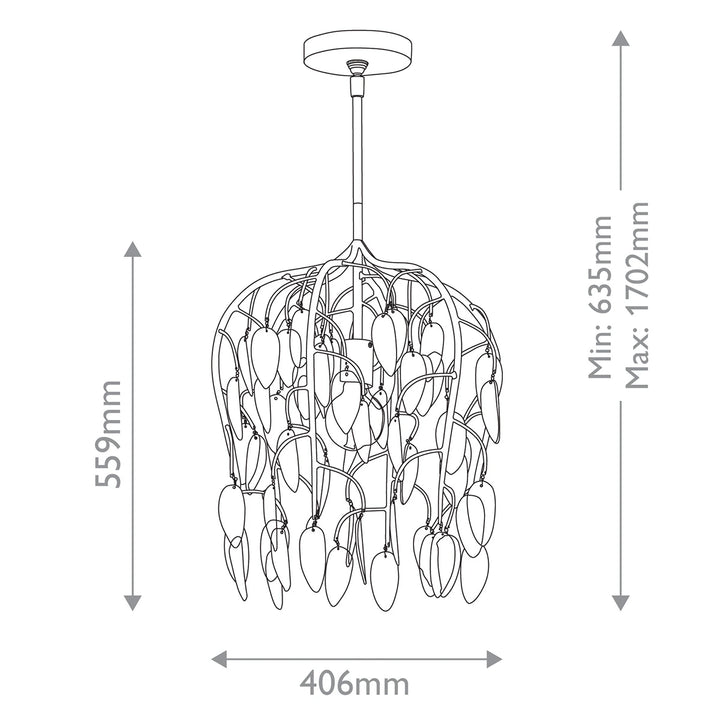 Midsummer 1 Pendant - Brass & Green