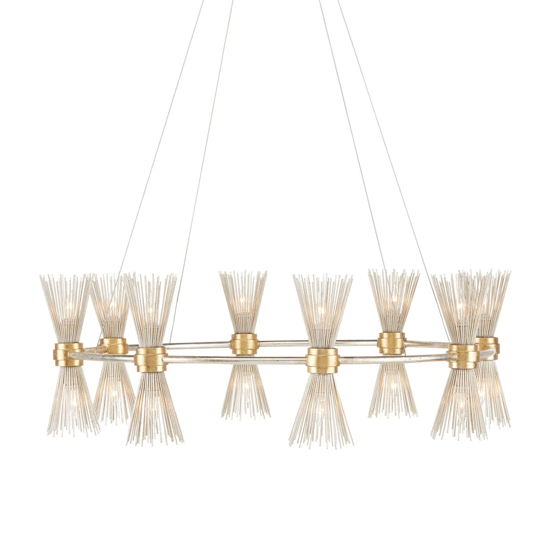 Novatude 16 Chandelier - Contemporary Gold & Silver Leaf