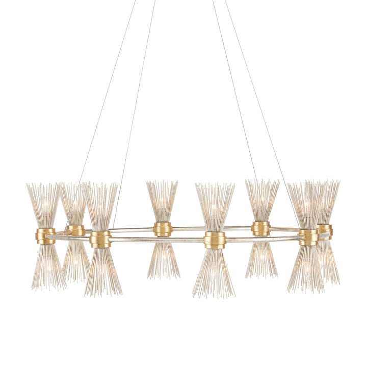 Novatude 16 Chandelier - Contemporary Gold & Silver Leaf