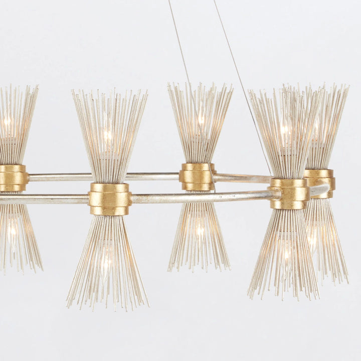 Novatude 16 Chandelier - Contemporary Gold & Silver Leaf