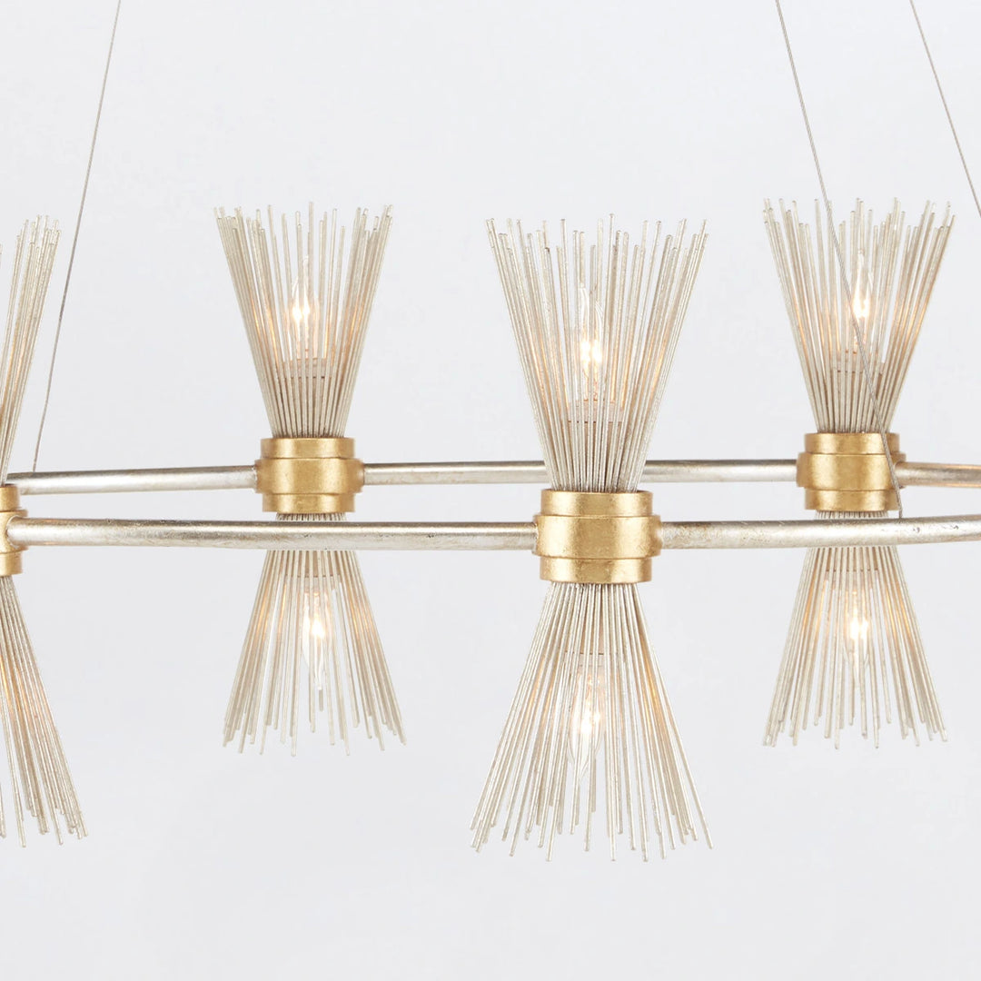 Novatude 16 Chandelier - Contemporary Gold & Silver Leaf