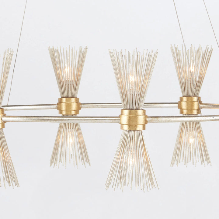 Novatude 16 Chandelier - Contemporary Gold & Silver Leaf