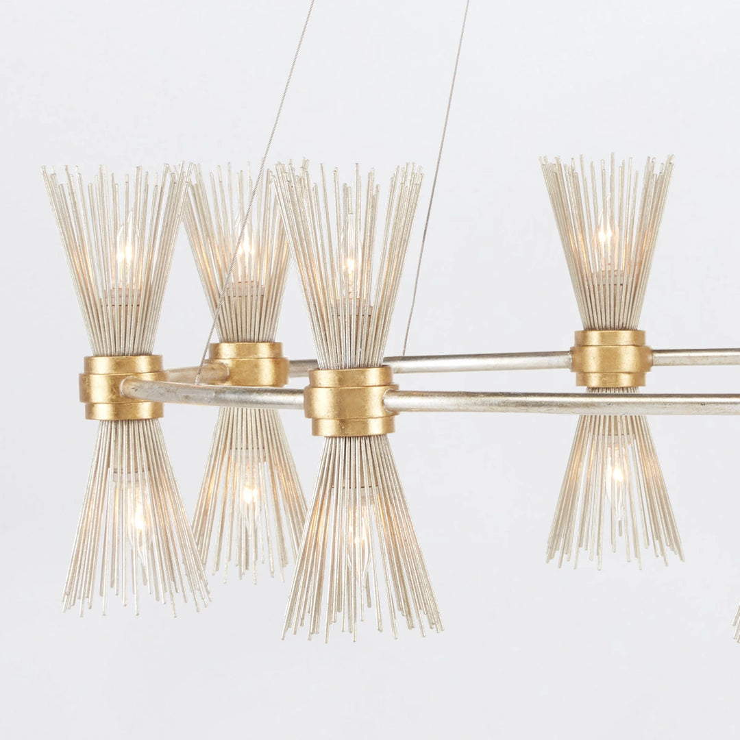 Novatude 16 Chandelier - Contemporary Gold & Silver Leaf