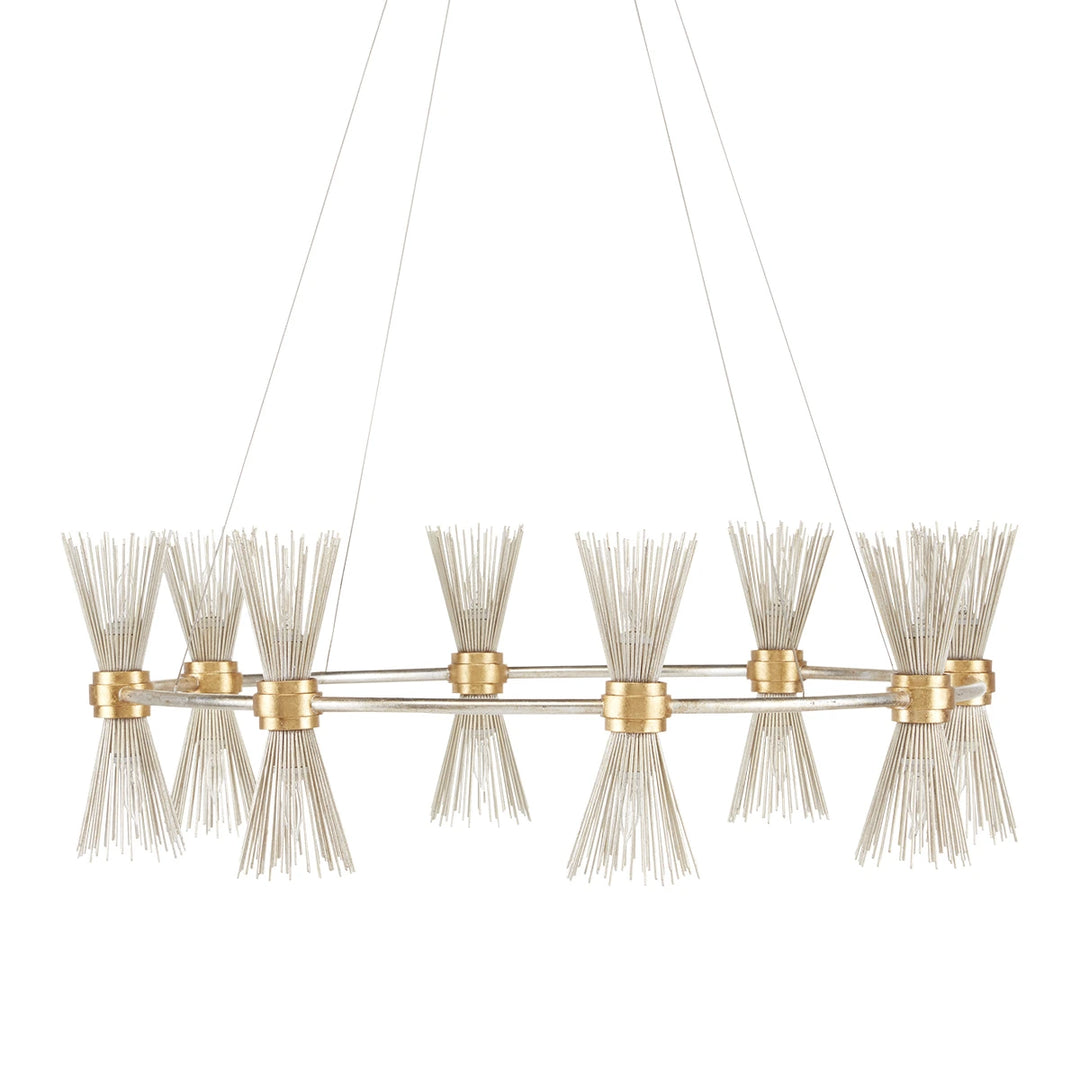 Novatude 16 Chandelier - Contemporary Gold & Silver Leaf