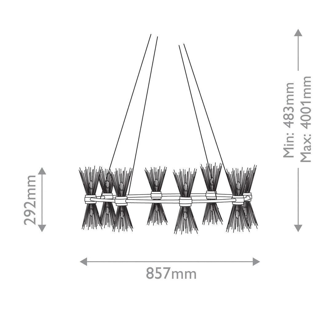 Novatude 16 Chandelier - Contemporary Gold & Silver Leaf
