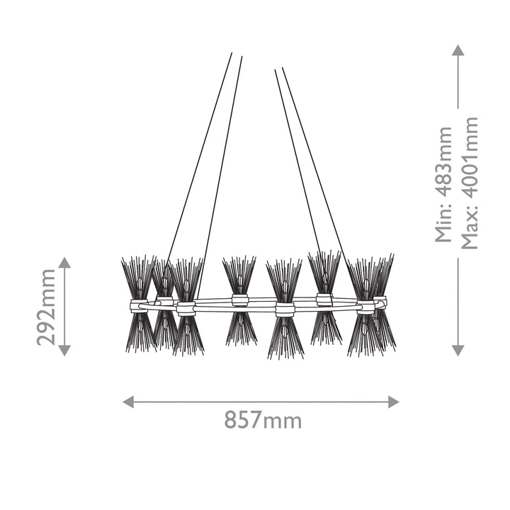 Novatude 16 Chandelier - Contemporary Gold & Silver Leaf