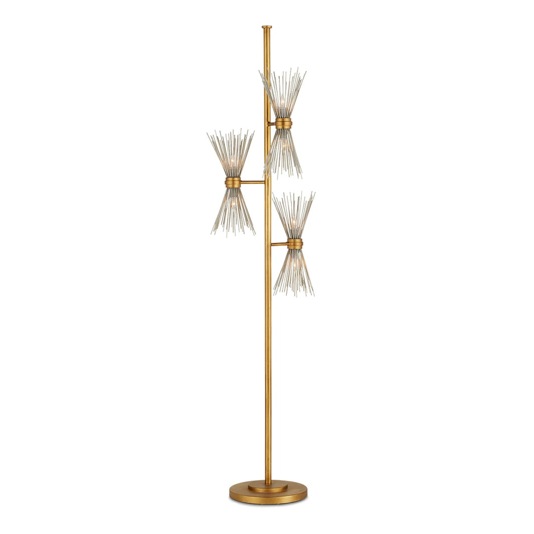 Novatude 6 Floor Lamp - Antique Gold Leaf & Contemporary Silver Leaf