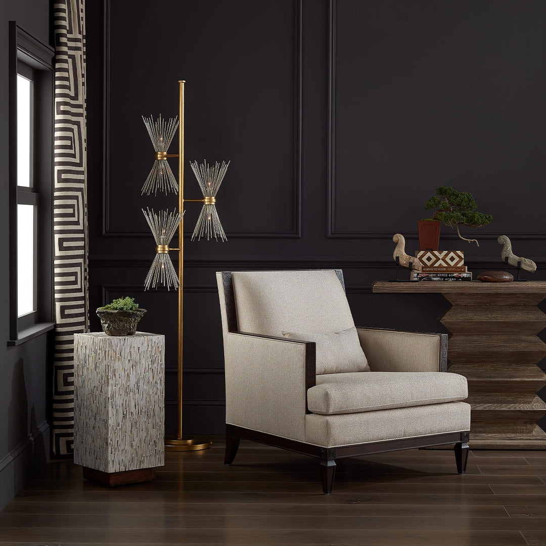 Novatude 6 Floor Lamp - Antique Gold Leaf & Contemporary Silver Leaf