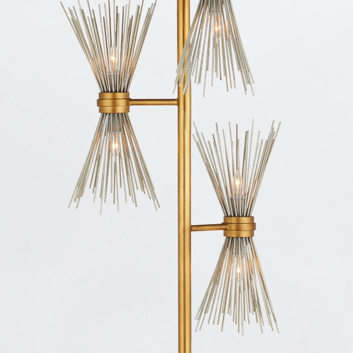 Novatude 6 Floor Lamp - Antique Gold Leaf & Contemporary Silver Leaf