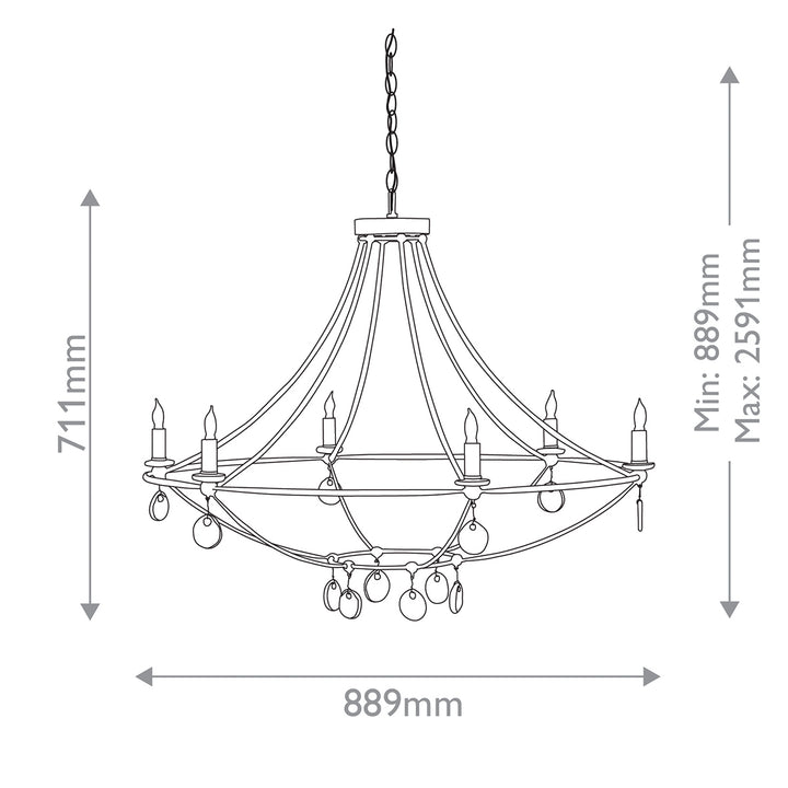 Novella 6 Large Chandelier - Mayfair
