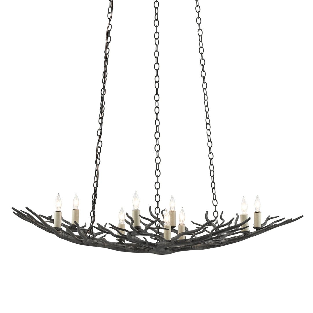 Rainforest 9 Small Chandelier - Rustic Bronze