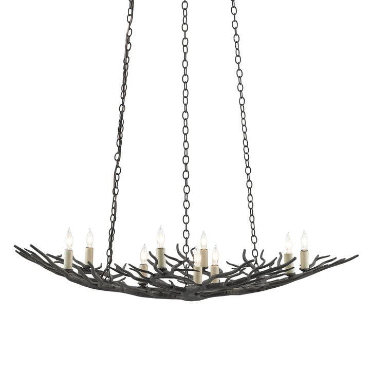 Rainforest 9 Small Chandelier - Rustic Bronze