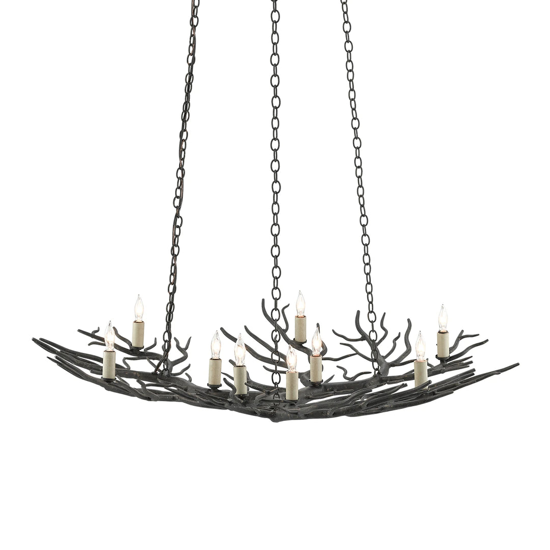 Rainforest 9 Small Chandelier - Rustic Bronze