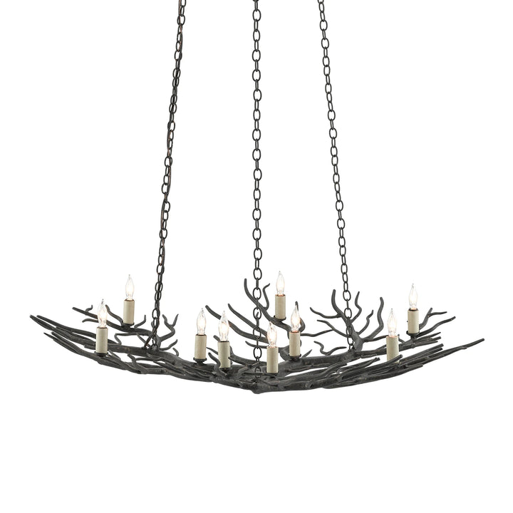 Rainforest 9 Small Chandelier - Rustic Bronze