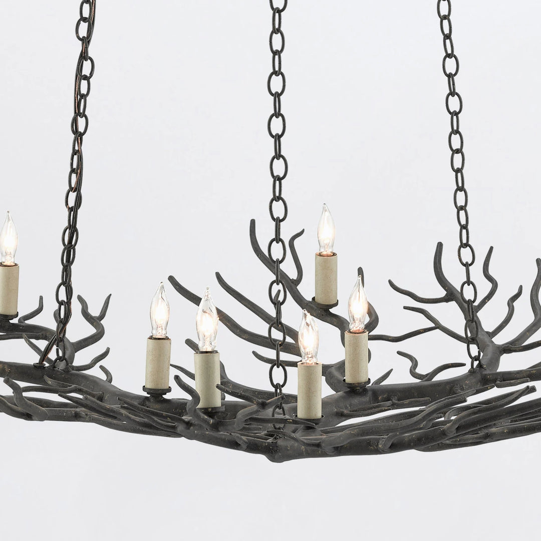 Rainforest 9 Small Chandelier - Rustic Bronze