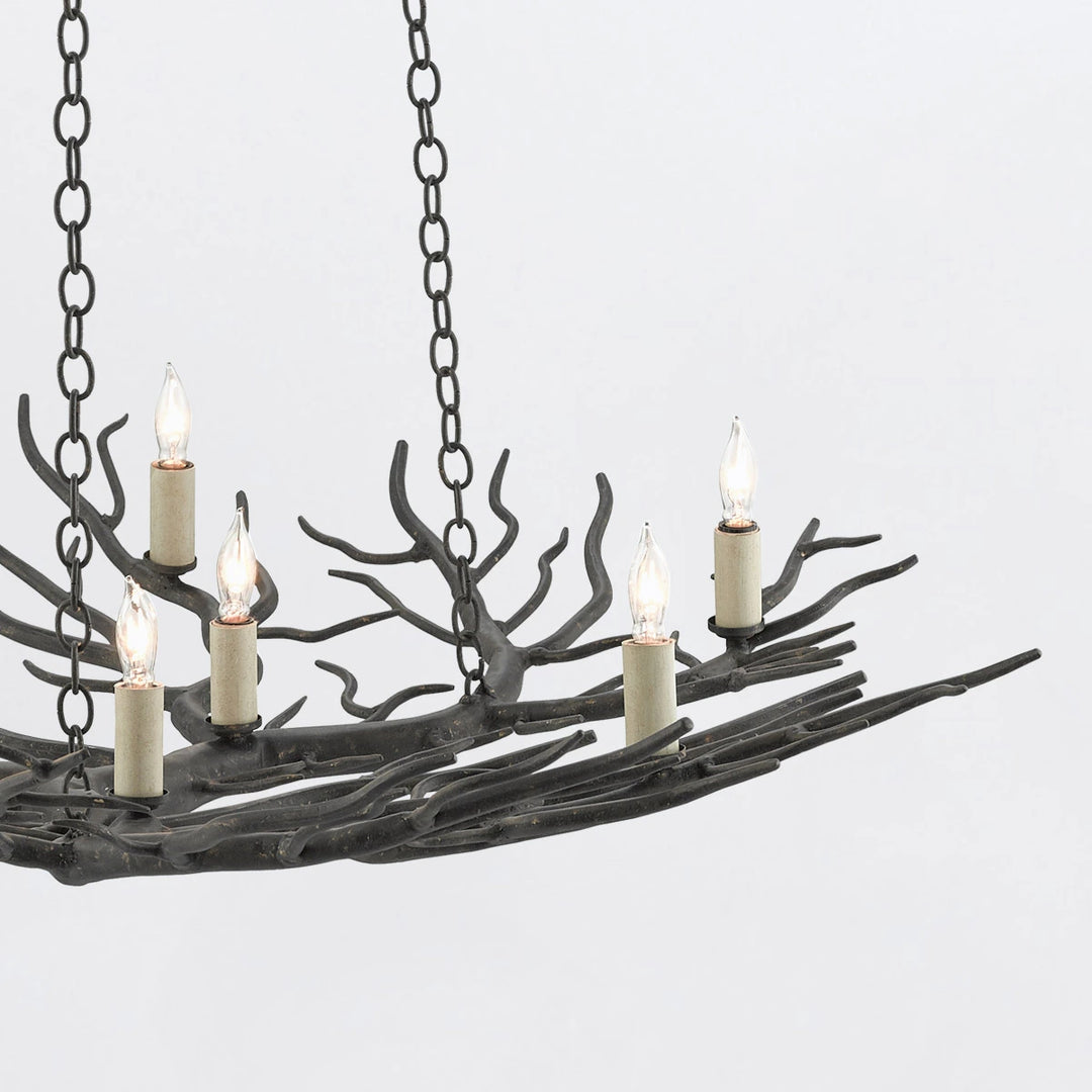 Rainforest 9 Small Chandelier - Rustic Bronze