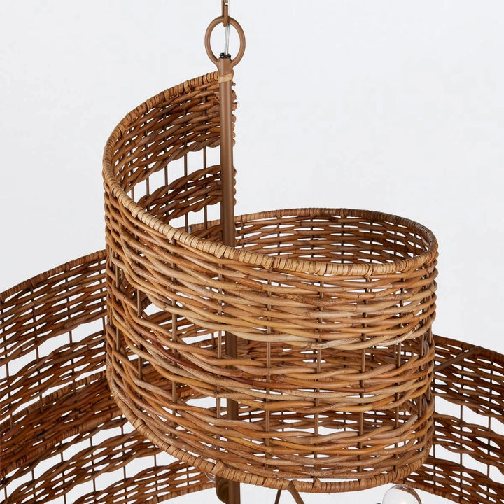 Saisei 5 Medium Chandelier - Rattan