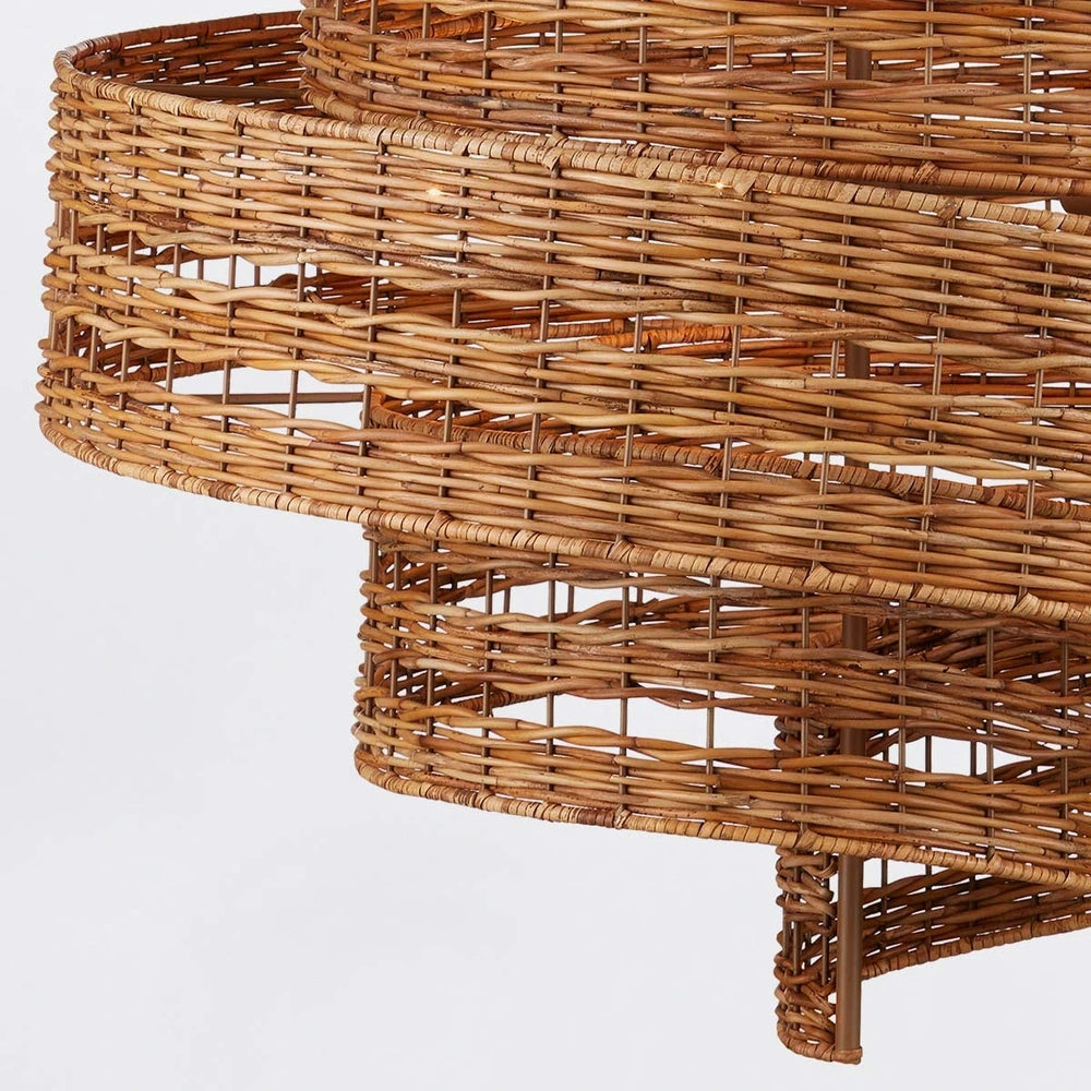 Saisei 5 Medium Chandelier - Rattan