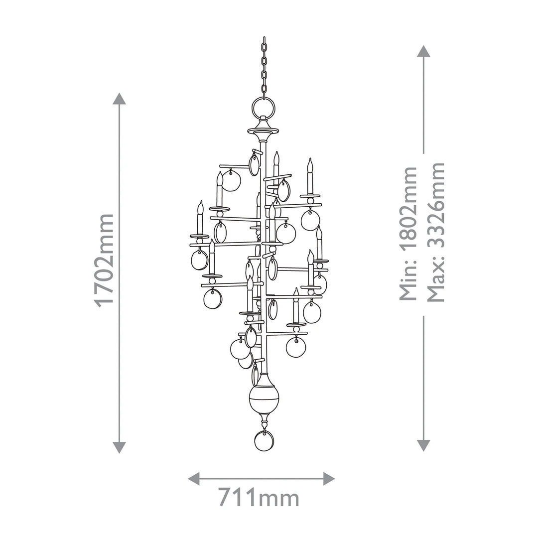 Sethos 12 Long Chandelier - Old Iron
