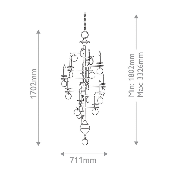 Sethos 12 Long Chandelier - Old Iron